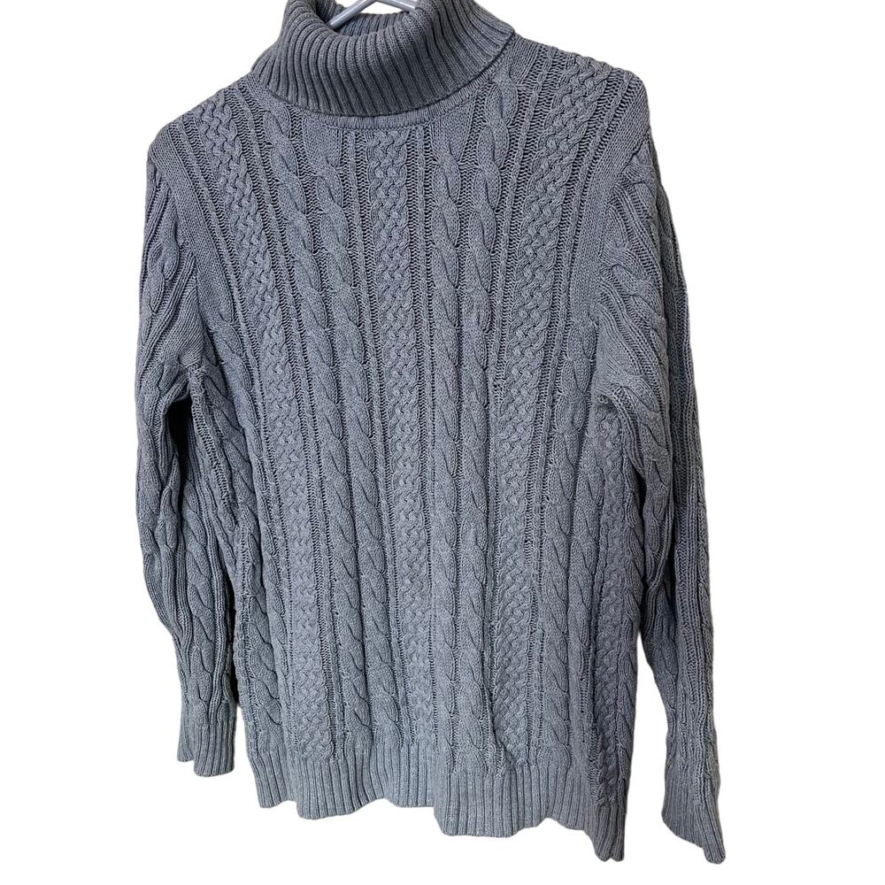 Jean Pierre Cable Knit‎ Women’s Sweater Sz Large Blue Cotton Stretch